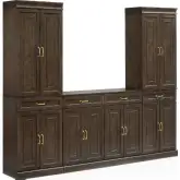 Stanton 3 Piece Sideboard & Pantry Set in Coffee Brown Wood