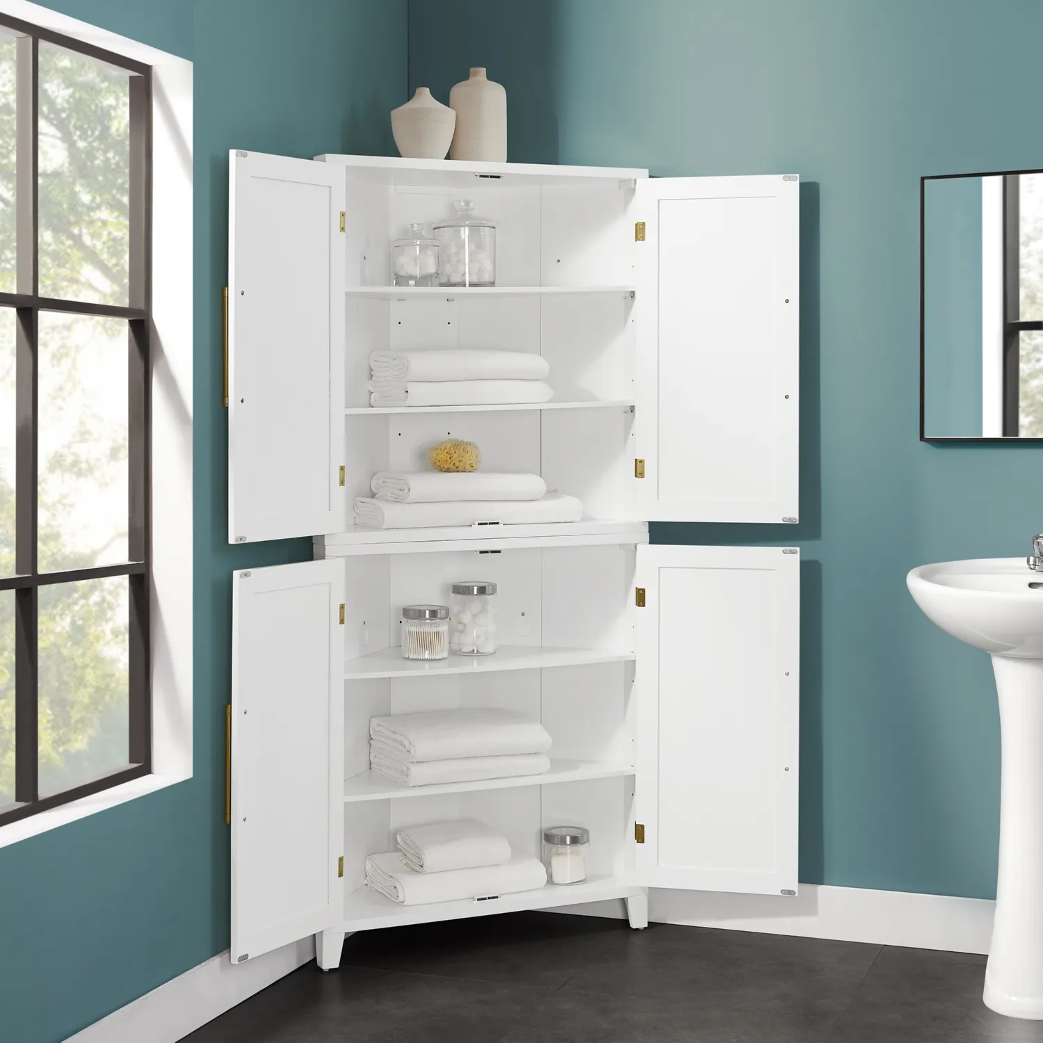 Crosley Roarke Corner Kitchen Storage Pantry Cabinet - Thumbnail 5