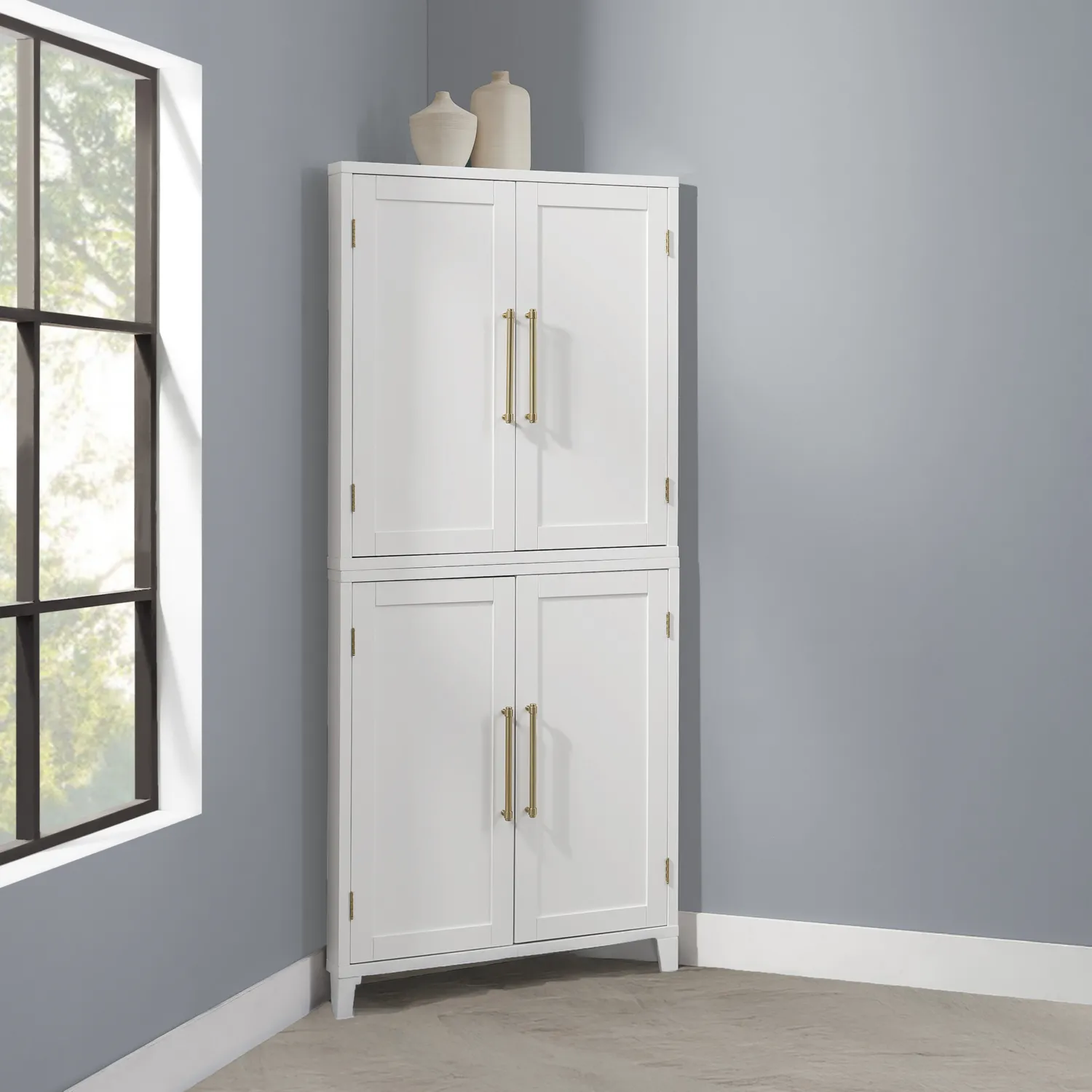 Crosley Roarke Corner Kitchen Storage Pantry Cabinet - Thumbnail 3