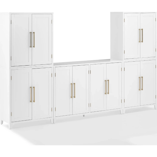 Roarke 3 Piece Sideboard & Pantry Set in White Finish