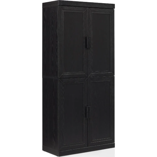 Essen Kitchen Pantry Storage Cabinet in Black Wood