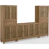 Katia 3 Piece Sideboard & Pantry Set in Driftwood Finish