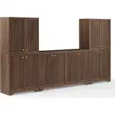 Naomi 3 Piece Sideboard & Pantry Set in Walnut Finish