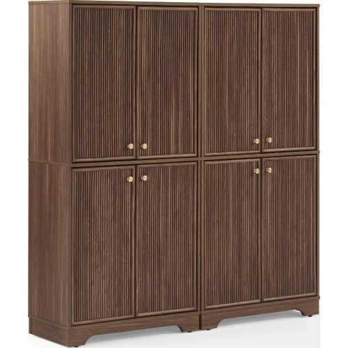 Naomi 2 Piece Kitchen Storage Pantry Set in Walnut Finish