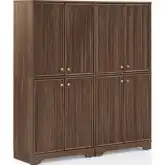 Naomi 2 Piece Kitchen Storage Pantry Set in Walnut Finish