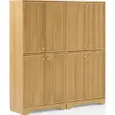 Naomi 2 Piece Kitchen Storage Pantry Set in White Oak Finish
