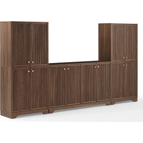 Naomi 3 Piece Entertainment Center in Walnut Finish