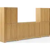 Naomi 3 Piece Entertainment Center in White Oak Finish