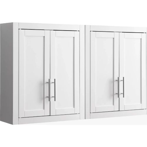 Savannah 2 Piece Wall Storage Cabinet in White Finish