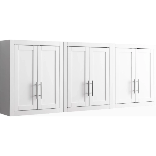 Savannah 3 Piece Wall Storage Cabinet White in White Finish