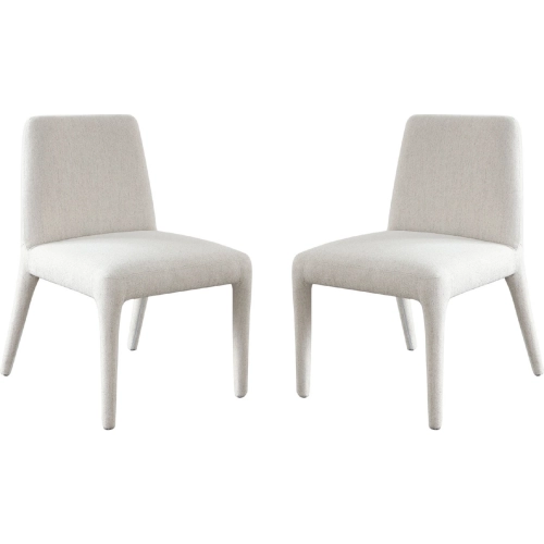 Alba Dining Accent Chair in Oat Fabric w/ Wrapped Leg (Set of 2)
