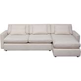 Arcadia Sectional Sofa with Reversible Chaise in Cream Fabric