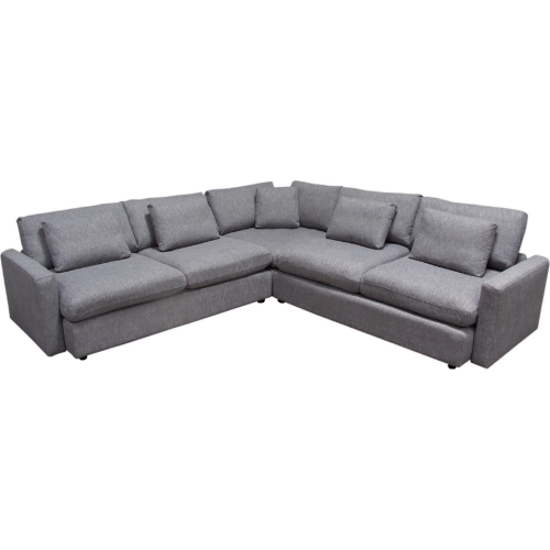 Arcadia 3 Piece Reversible Chaise Sectional Sofa in Grey Fabric