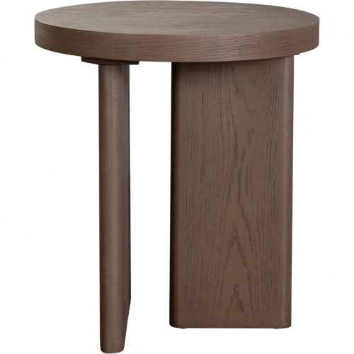 Aspen Round End Side Table in Dark Oak finish