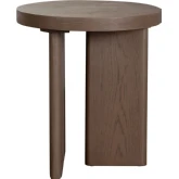 Aspen Round End Side Table in Dark Oak finish