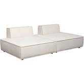 Cara 2 Pc Square Modular Lounger with Moveable Backrest in Ivory Boucle Fabric
