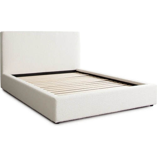 Cloud2 Low Profile King Bed in Ivory Boucle Fabric