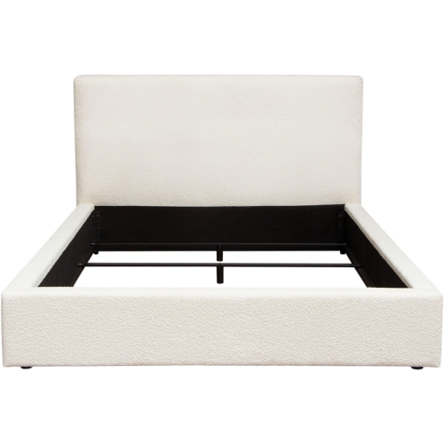Cloud Low Profile King Bed in Ivory Boucle Fabric