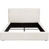 Cloud Low Profile King Bed in Ivory Boucle Fabric