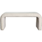 Conrad Accent Bench in Ivory Boucle Fabric