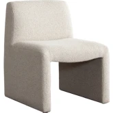 Coral Armless Dining Accent Chair in Wheat Polyester Fabric