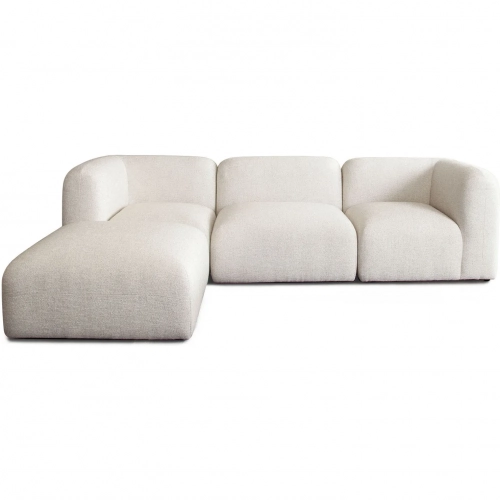 Echo 4 Piece Reversible Sectional Sofa in Cream Fabric