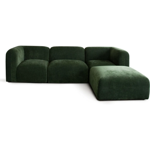 Echo 4 Piece Reversible Sectional Sofa in Spruce Green Fabric