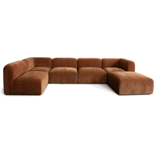 Echo 6 Piece Reversible Sectional in Amber Fabric