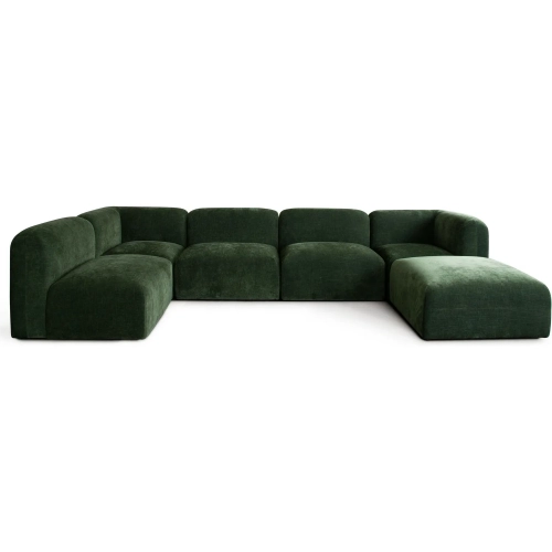 Echo 6 Piece Reversible Sectional Sofa in Spruce Green Fabric
