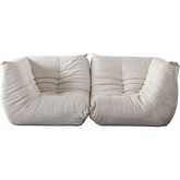 Ezra 2 Piece Modular Sofa in Cream Fabric