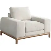 Fallon Accent Chair in Light Barley Polyester Fabric & Wood