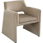 Flynn Dining Accent Chair in Light Camel Brown Performance Velvet