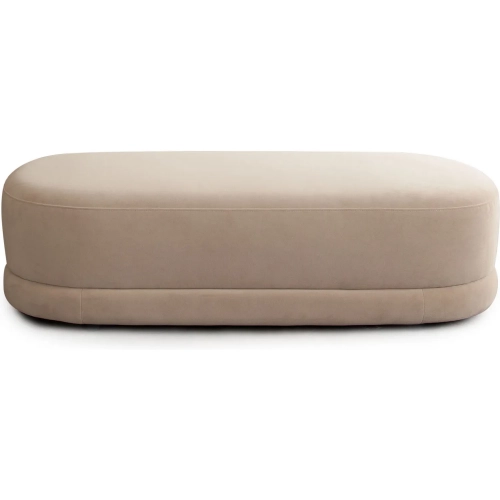 Fox Oval Bench in Camel Performance Velvet