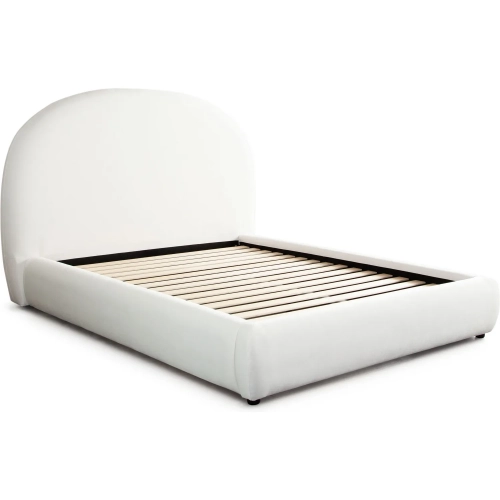 Fox Arch Queen Bed in White Performance Fabric