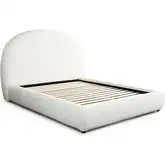 Fox Arch King Bed in White Performance Fabric