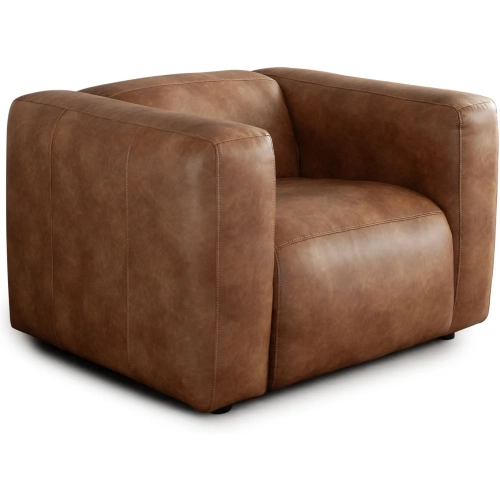 Hyde Accent Chair in Saddle Brown Leatherette