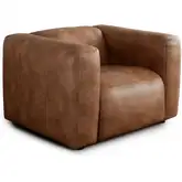 Hyde Accent Chair in Saddle Brown Leatherette