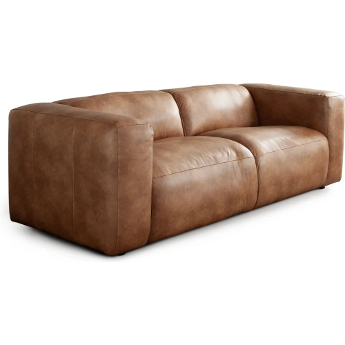 Hyde Sofa in Saddle Brown Leatherette