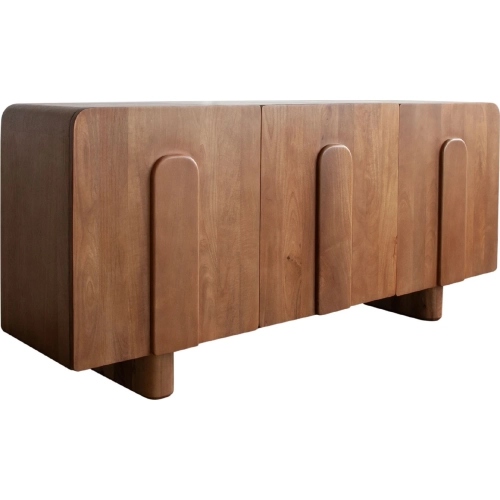 Indigo 3 Door Sideboard in Honey Finish Wood