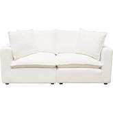 Ivy 2 Piece Modular Sofa in White Faux Shearling & Feather Down