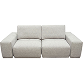 Jazz Modular 2 Seater Sectional Sofa Unit w/ Adjustable Backrest in Light Brown Fabric