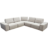 Jazz Modular 5 Seater Sectional Sofa Unit w/ Adjustable Backrest in Light Brown Fabric