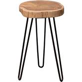 Joss One of a Kind Live Edge Accent Table in Acacia with Black Hairpin Legs