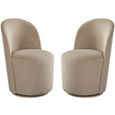 Kendall Dining Accent Swivel Chair in Light Camel Velvet (Set of 2)