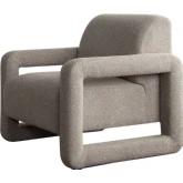 Kona Open Arm Accent Chair in Mink Polyester Fabric