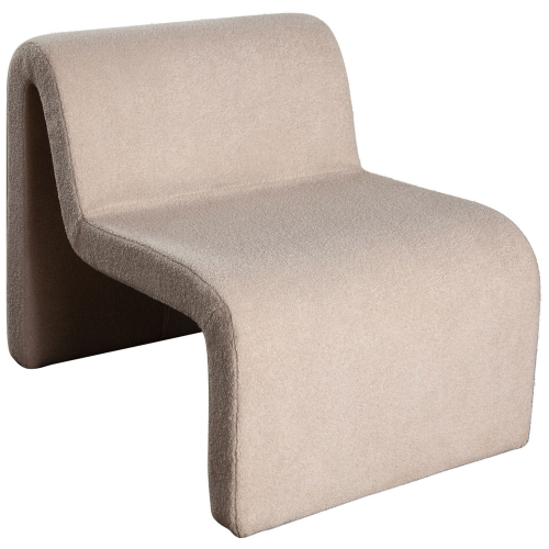 Lana Accent Chair in Camel Looped Shearling Fabric