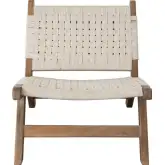 Laurel Accent Chair in Woven Natural Rope & Caramel Finish Wood