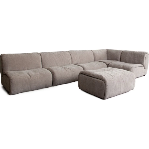 Leigh 6 Piece Reversible Sectional in Dove Nature Fabric
