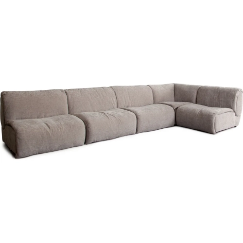 Leigh 5 Piece Armless Sectional in Dove Nature Fabric