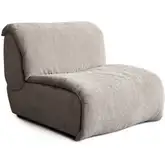 Leigh Modular Sectional Sofa Unit Armless Chair in Dove Nature Fabric